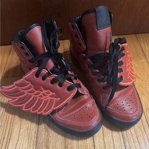 JEREMY SCOTT x ADIDAS - Rare Orange B-Ball Basketball sneakers w/ wings - size 7
